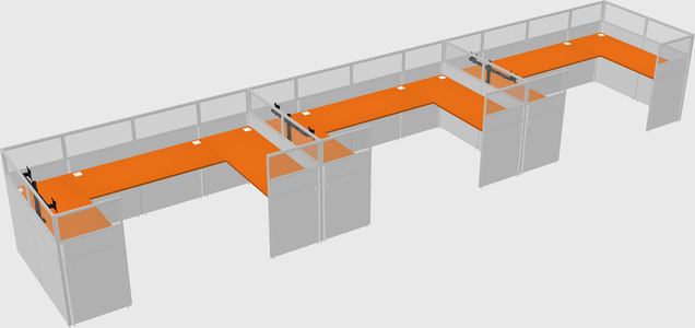 U-shaped cubicle