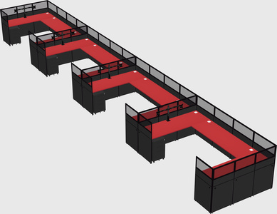 U-shaped cubicle