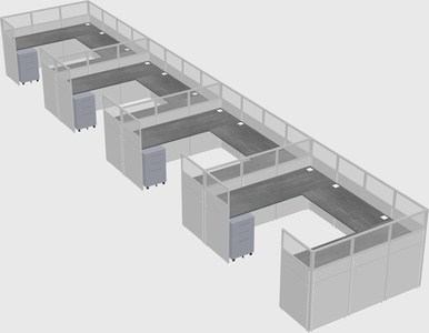 U-shaped cubicle