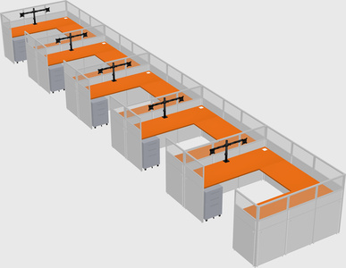 U-shaped cubicle