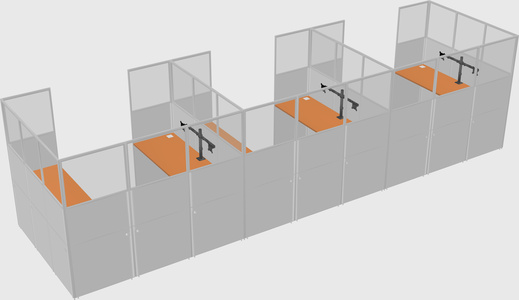 U-shaped cubicle