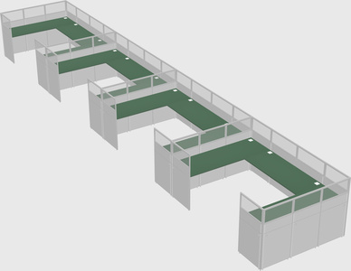 U-shaped cubicle