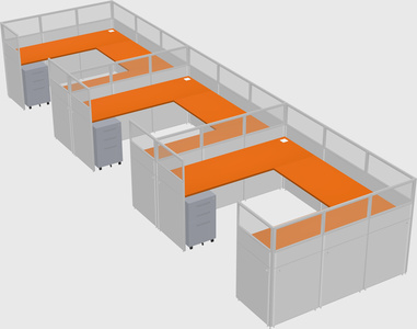 U-shaped cubicle