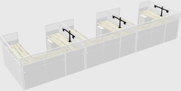 U-shaped cubicle