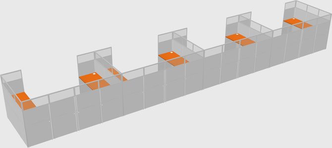 U-shaped cubicle