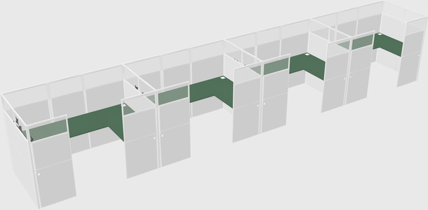 U-shaped cubicle