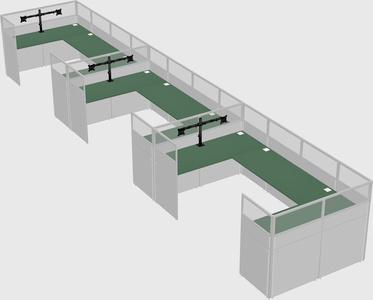 U-shaped cubicle