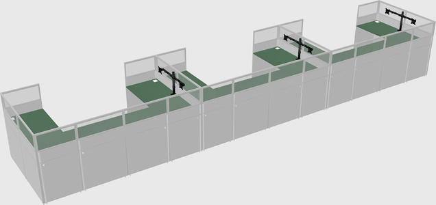 U-shaped cubicle
