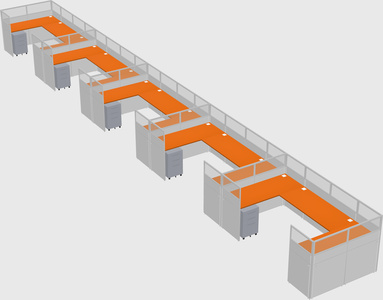 U-shaped cubicle