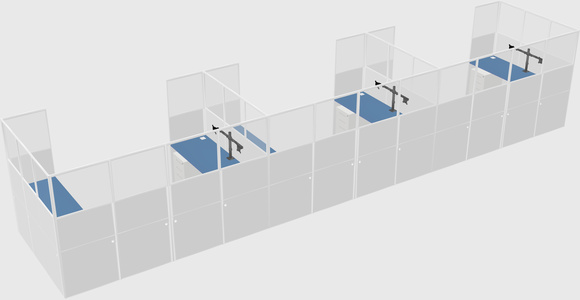U-shaped cubicle
