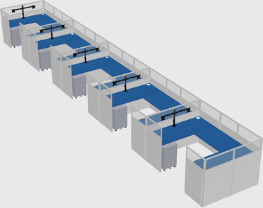 U-shaped cubicle