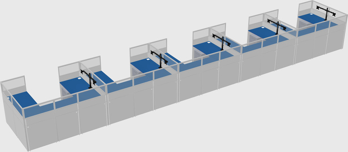 U-shaped cubicle