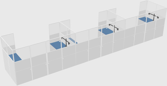 U-shaped cubicle