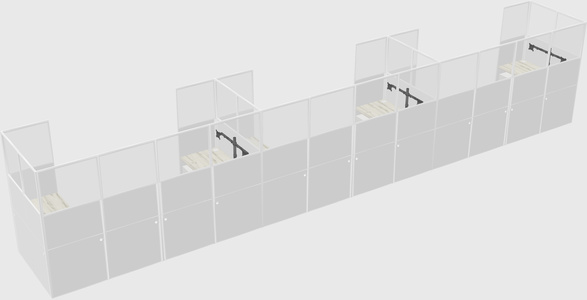 U-shaped cubicle