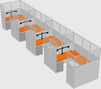U-shaped cubicle