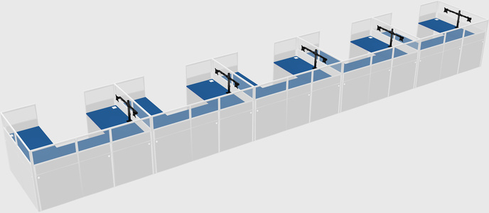 U-shaped cubicle