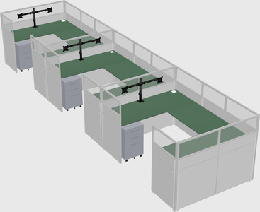 U-shaped cubicle