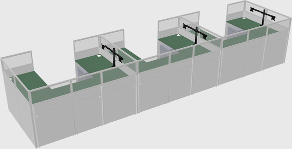U-shaped cubicle