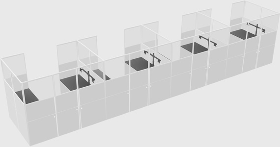 U-shaped cubicle