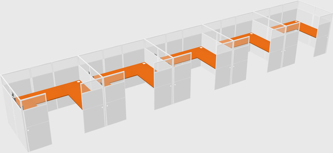 U-shaped cubicle