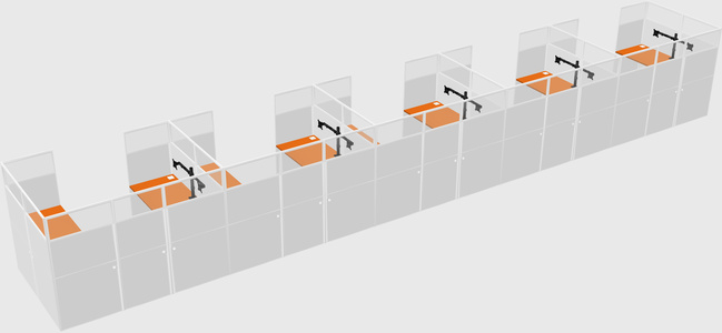 U-shaped cubicle
