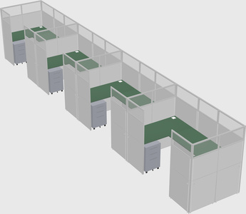 U-shaped cubicle