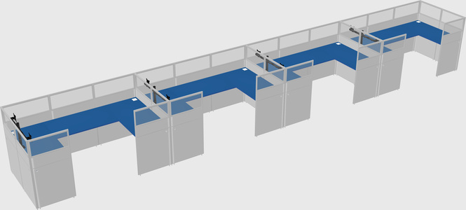 U-shaped cubicle