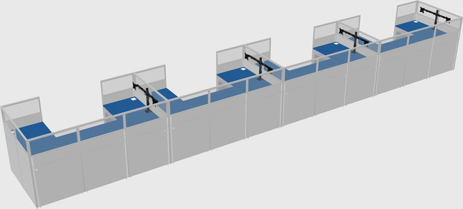 U-shaped cubicle