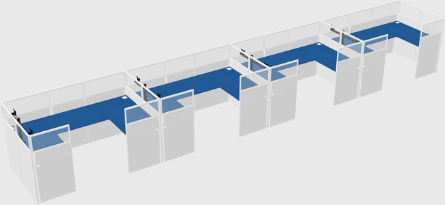 U-shaped cubicle