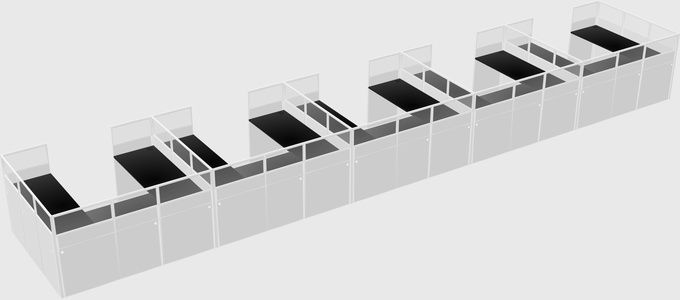 U-shaped cubicle