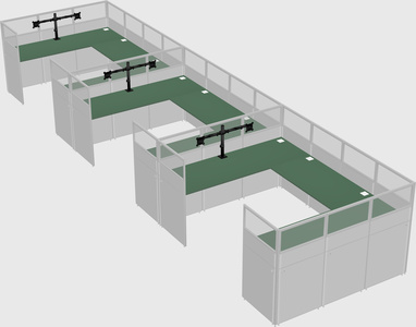 U-shaped cubicle
