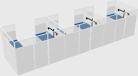 U-shaped cubicle