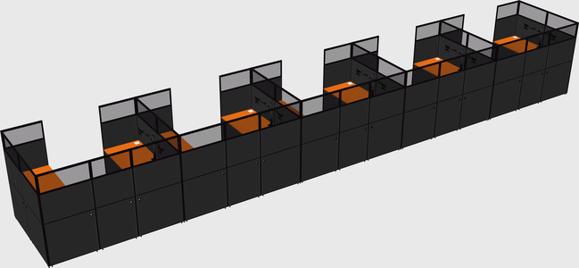 U-shaped cubicle