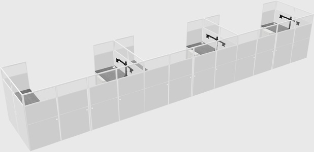 U-shaped cubicle