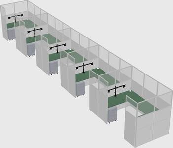 U-shaped cubicle
