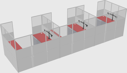 U-shaped cubicle