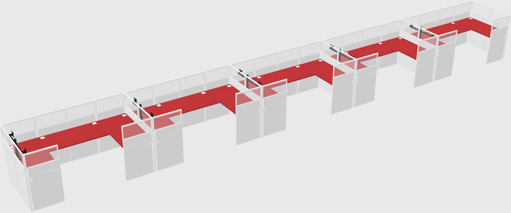 U-shaped cubicle