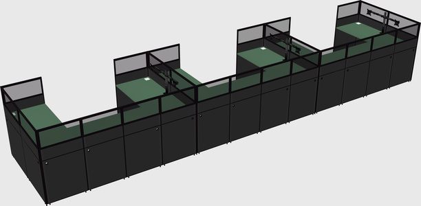 U-shaped cubicle