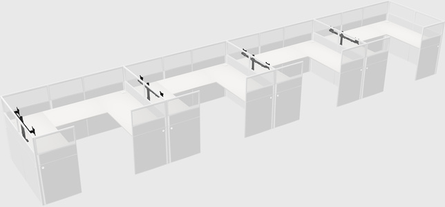 U-shaped cubicle