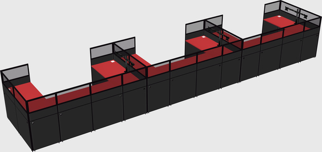 U-shaped cubicle