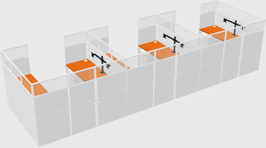 U-shaped cubicle