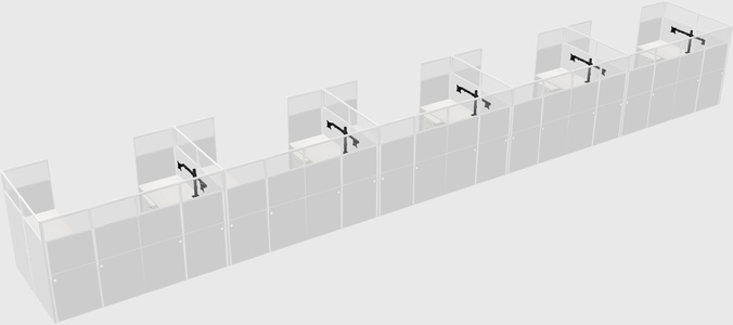 U-shaped cubicle