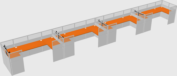 U-shaped cubicle
