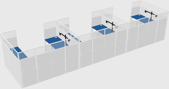 U-shaped cubicle