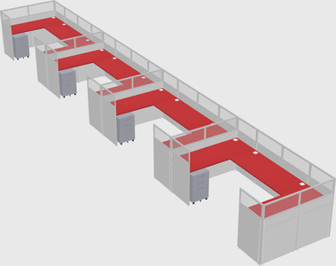 U-shaped cubicle