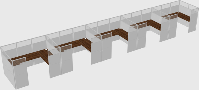 U-shaped cubicle
