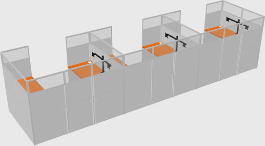 U-shaped cubicle