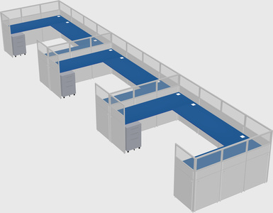 U-shaped cubicle