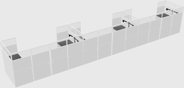 U-shaped cubicle