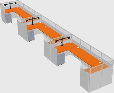 U-shaped cubicle